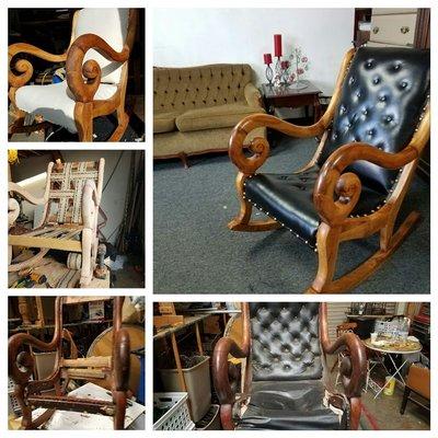 Antique chair rebuilt