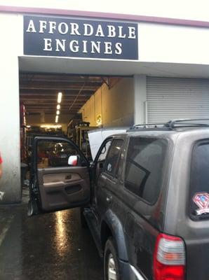 Picking up my 97 4Runner after the engine blew up in Mammoth on a ski trip ouch! Can't thank Affordable Engines enough!