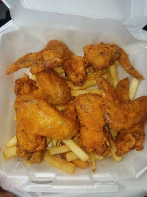 Fried Chicken Wings and Fries