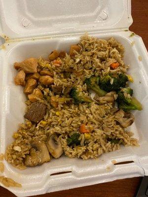 Hibachi chicken and steaks