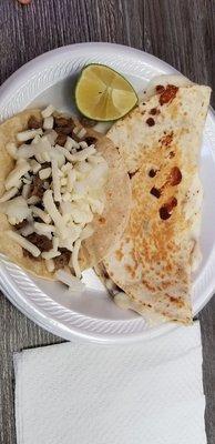 Steak Quesadilla and Steak Taco (without cilantro)