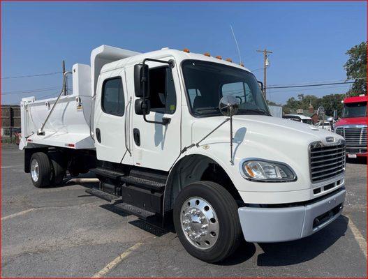 2013 Freightliner M2106 Crew cab, with 12' New Dump body with electrical tarp and more.