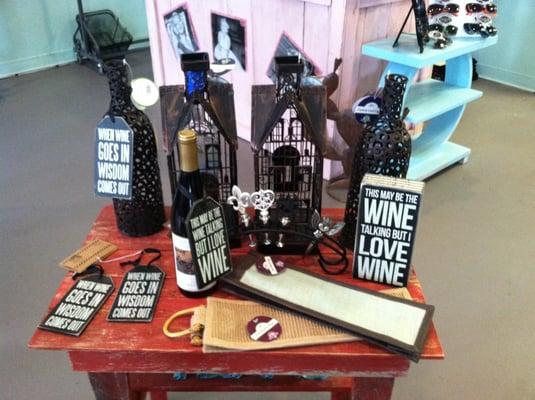 We carry home decor! Cork cages, wine bags, wine tags and so much more!!