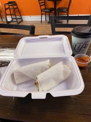 Chicken Tikka Wrap with Hot Bistro Chai Tea