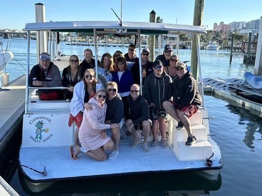 Party barge with 15 people- room to spare as they fit 20