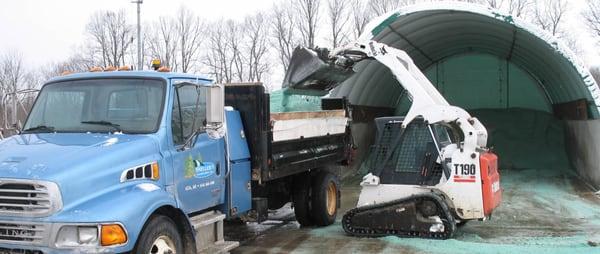 Sneller Snow Systems bulk salt storage for snow removal in Grand Rapids and Lansing MI.