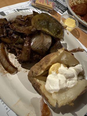 Chopped Steak and baked potato