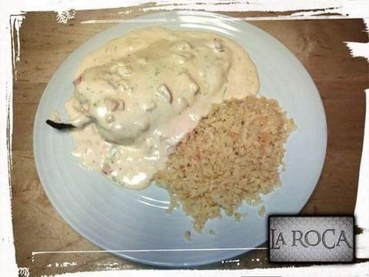 Chile relleno en crema!