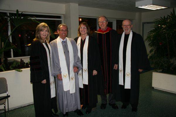 Rev. John's Ordination: Dr. Kathy Hearn, Rev. John Poleski, Rev. Sharon Hudson, Rev. Roger Juline, Dr. C. Gordon Bishop