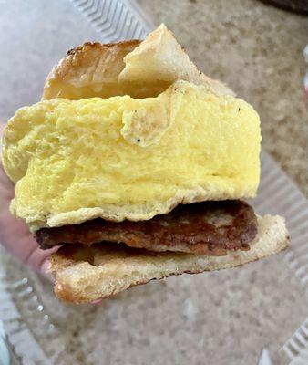 Sausage egg and cheese breakfast sandwich