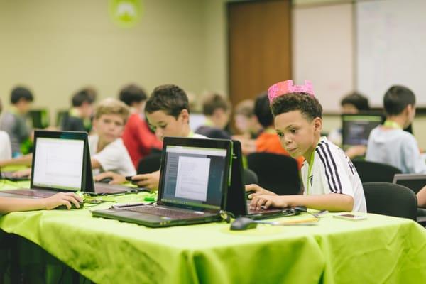 Tech Camp Students Coding