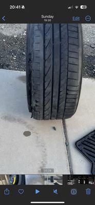 here's my blown tire