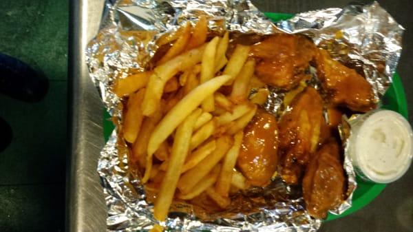 5 jumbo wings & fries. Only $5.45