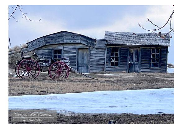 Badlands, original sod house.