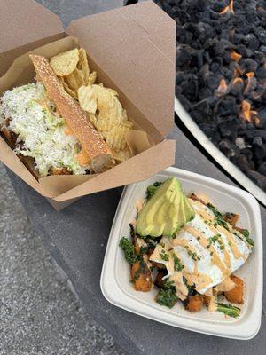 Early spring meal from the Silver Fox food truck at Farmhouse brewery!