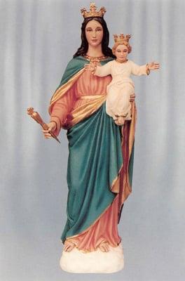 Hand Painted Fiberglass Madonna with Child Statue