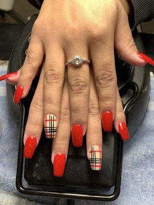 Full set shellac and design nails