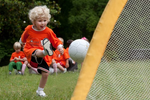 Having fun at Soccer Shots!