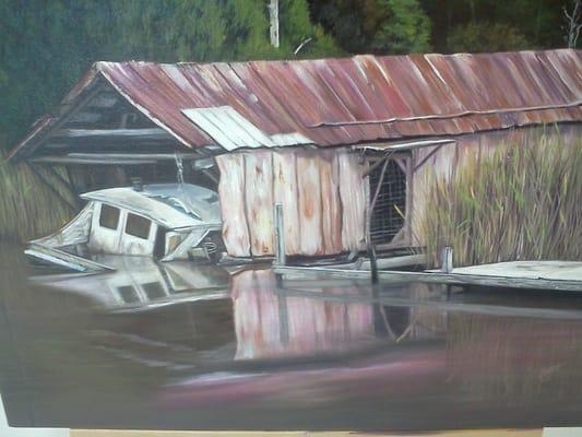 Acrylic painting by local artist/instructor Cara Merritt at Brush Strokes Art Studio