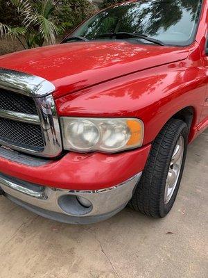 Truck headlights before