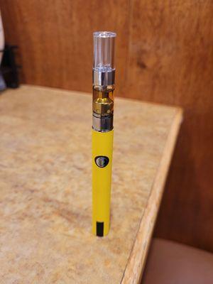 A vape cartridge containing Bubblegum Diesel.