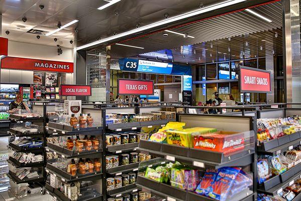 We offer a full array of snack foods, beverages, travel essentials, and gifts in a customer-convenient cashier-free environment.