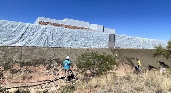 Applying the shotcrete