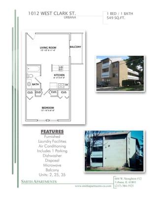 1012 W. Clark, Urbana, engineering campus, 1 bedroom