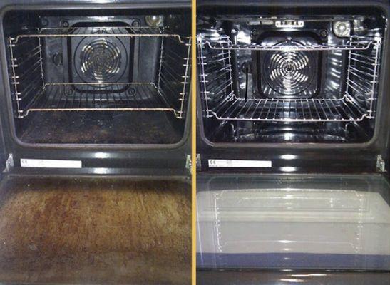 Before & after stove cleaning