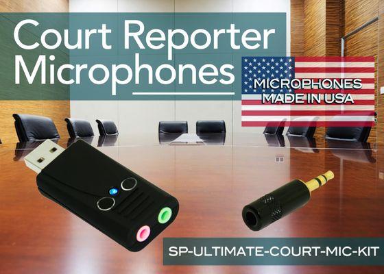 USB and Steno writer microphones for Court Reporters