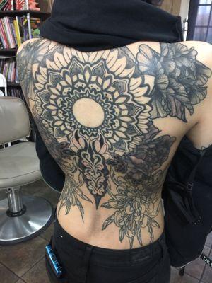 Back piece tattoo by Noah.