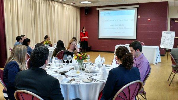 Business Meal Seminar at Iona College