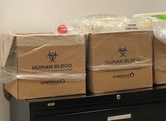 Human blood now in easy to store boxes!