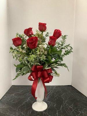 Thoughts of You Bouquet with Red Roses (deluxe option)