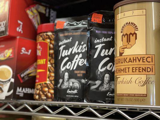 Turkish coffee, both modern and classic, side by side. Emirelli's from San Francisco, and Mehmet Efendi from Istanbul.