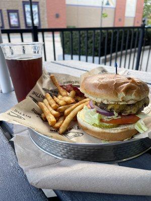 Signature Burger, fry's and kiltlifter.