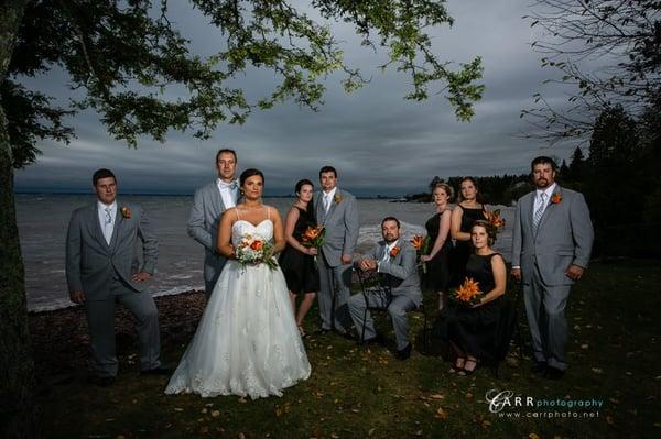 A dynamic photo of a wedding on Lake Superior...