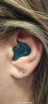 Custom hearing protection available with glitter too.