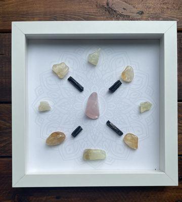 Anxiety Relief Crystal Grid - Framed Art