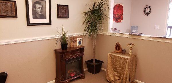 Warm, relaxing ambiance for the clients comfort!