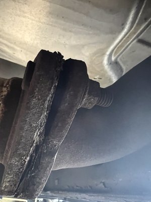 "Before " corroded flange on Chevy S10