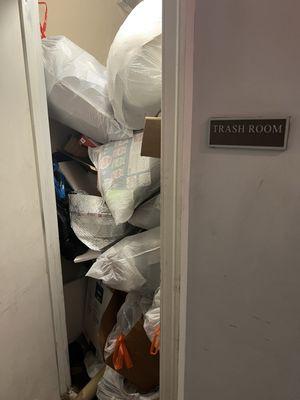 Trash room is always full, awful odor. Management does not hire trash removal frequently enough.