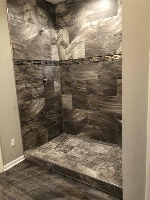 Beautiful shower in a new home.