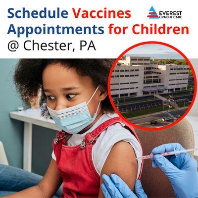 Vaccines for Children. Must bring child`s current vaccine records . Appointments needed for vaccination.