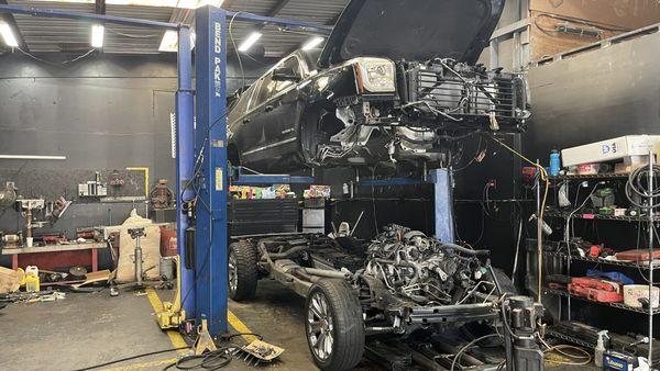 replacing a chassis structure form a 2018 suburban