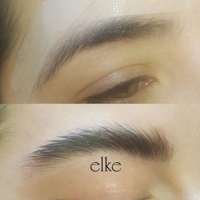 Brow Lamination Before/After with Brow Tint