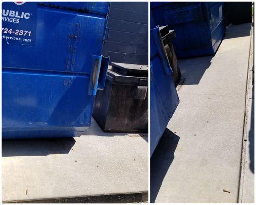 Dumpster pad cleaning