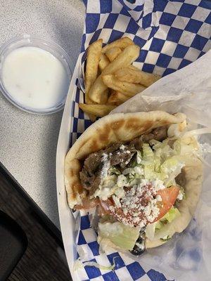 Gyro and French Fries