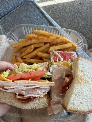 Turkey Club & large fries