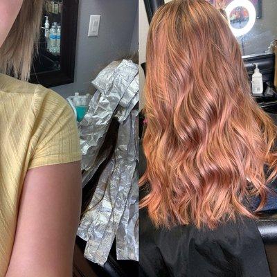 Rose gold hair ! Gold goddess !